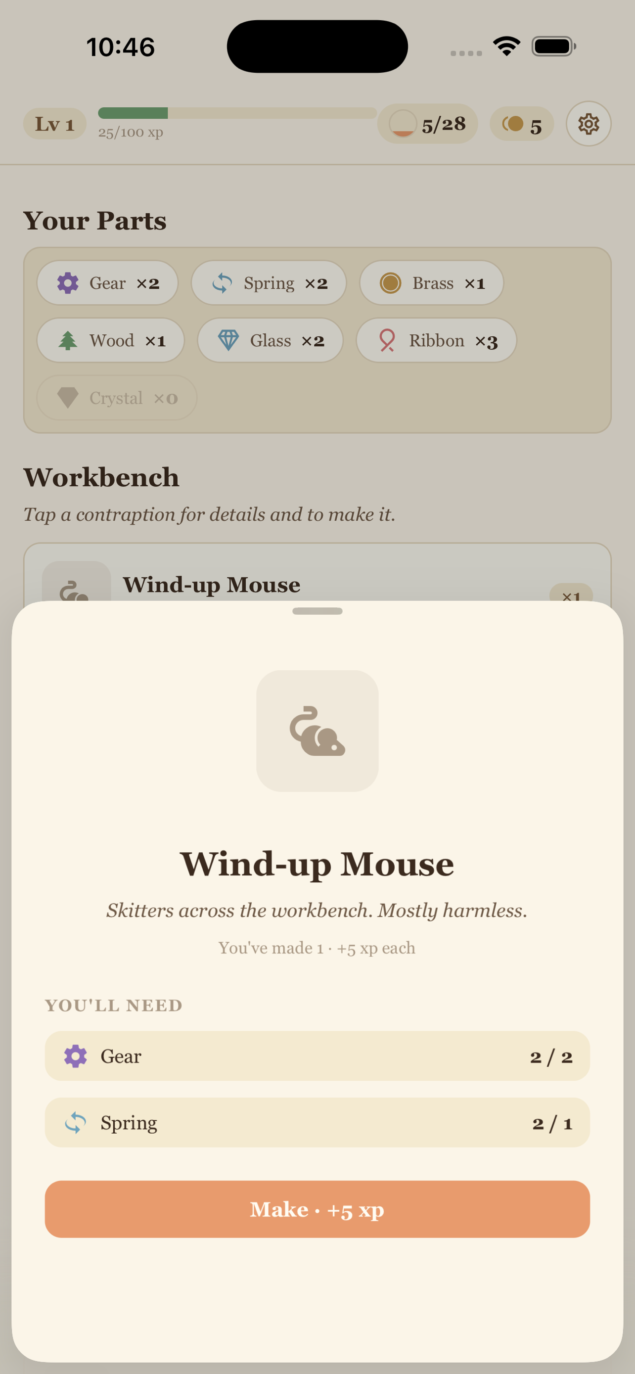 Craft sheet — make a wind-up mouse